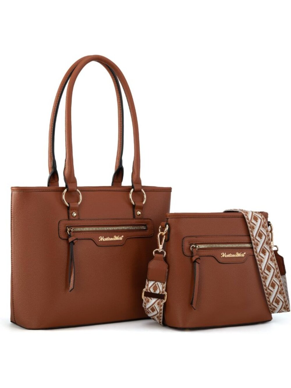 Stylish 2-Piece Tote & Crossbody Bag Set for Women - Large Shoulder Handbag with